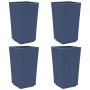 Jardineras 4 unidades PP azul gris 32,5x32,5x57 cm