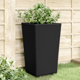 Jardineras 4 unidades PP negro 32,5x32,5x57 cm Jardineras 4 unidades PP negro 32,5x32,5x57 cm