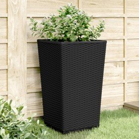 Jardineras 4 unidades PP negro 32,5x32,5x57 cm Jardineras 4 unidades PP negro 32,5x32,5x57 cm