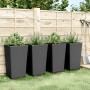 Jardineras 4 unidades PP negro 32,5x32,5x57 cm en Maceteros y jardineras | Comprar online en Foro24
