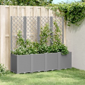 Jardinera con enrejado PP gris claro 160x40x140 cm Jardinera con enrejado PP gris claro 160x40x140 cm