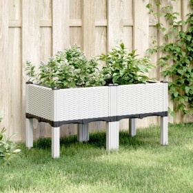 Jardinera con patas PP blanco 80x40x42 cm Jardinera con patas PP blanco 80x40x42 cm