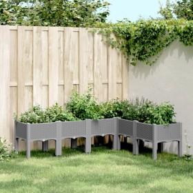 Jardinera con patas PP gris claro 160x120x42 cm Jardinera con patas PP gris claro 160x120x42 cm