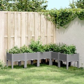 Jardinera con patas PP gris claro 160x120x42 cm en Maceteros y jardineras | Comprar online en Foro24