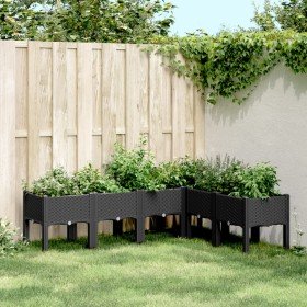 Jardinera con patas PP negro 160x120x42 cm Jardinera con patas PP negro 160x120x42 cm