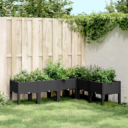 Jardinera con patas PP negro 160x120x42 cm en Maceteros y jardineras | Comprar online en Foro24