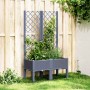 Jardinera con enrejado PP azul gris 80x40x142 cm