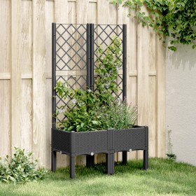 Jardinera con enrejado PP negro 80x40x142 cm Jardinera con enrejado PP negro 80x40x142 cm