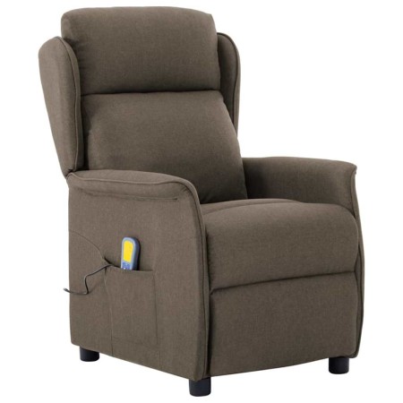 Silla de masaje con cojín Taupé 67.5 x 93.5 x 101.5 cm tela