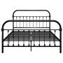 Estructura cama sin colchón con cabecero metal negro 140x200 cm