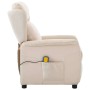 Silla de masaje con cojín Crema 67.5 x 93.5 x 101.5 cm tela