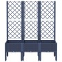 Jardinera con enrejado PP azul gris 120x40x142 cm