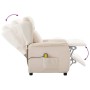 Silla de masaje con cojín Crema 67.5 x 93.5 x 101.5 cm tela