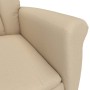 Sillón reclinable crema Crema 70.5 x 96.5 x 95 cm Tela y metal