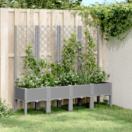 Jardinera con enrejado PP gris claro 160x40x142 cm en Maceteros y jardineras | Comprar online en Foro24