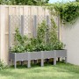 Jardinera con enrejado PP gris claro 160x40x142 cm en Maceteros y jardineras | Comprar online en Foro24