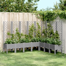 Jardinera con enrejado PP gris claro 200x160x142 cm