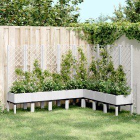 Jardinera con enrejado PP blanco 200x160x142 cm Jardinera con enrejado PP blanco 200x160x142 cm