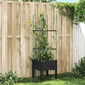 Jardinera con enrejado PP negro 40x40x142,5 cm Jardinera con enrejado PP negro 40x40x142,5 cm