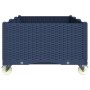 Jardinera con ruedas PP azul gris 150x80x54 cm