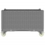 Jardinera con ruedas PP gris claro 80x50x54 cm