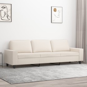 Sofá de 3 plazas de tela de microfibra beige 210 cm