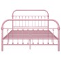 Estructura de cama sin colchón metal rosa 120x200 cm