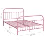 Estructura de cama sin colchón metal rosa 120x200 cm