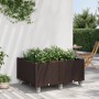 Jardinera con ruedas PP marrón 100x80x54 cm en Maceteros y jardineras | Comprar online en Foro24