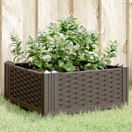 Jardinera con clavijas PP marrón 42,5x42,5x28,5 cm en Maceteros y jardineras | Comprar online en Foro24
