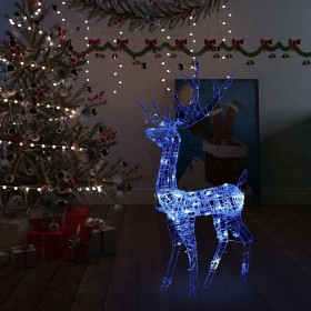 Adorno de reno de Navidad acrílico azul 140 LEDs 120 cm