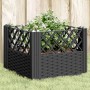 Jardinera con clavijas PP negro 43,5x43,5x43,5 cm
