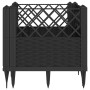 Jardinera con clavijas PP negro 43,5x43,5x43,5 cm