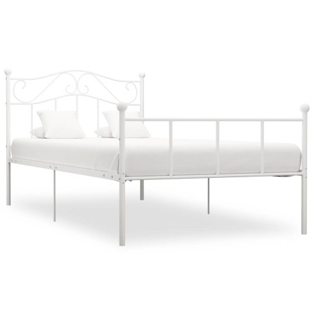 Estructura de cama sin colchón metal blanco 100x200 cm