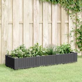 Jardinera con clavijas PP negro 125x40x28,5 cm Jardinera con clavijas PP negro 125x40x28,5 cm