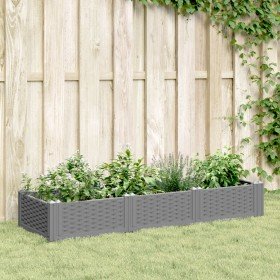Jardinera con clavijas PP gris claro 125x40x28,5 cm Jardinera con clavijas PP gris claro 125x40x28,5 cm