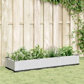 Jardinera con clavijas PP blanco 125x40x28,5 cm Jardinera con clavijas PP blanco 125x40x28,5 cm