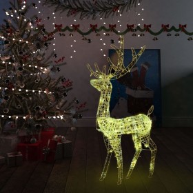 Adorno reno de Navidad acrílico blanco cálido 140 LEDs 120 cm