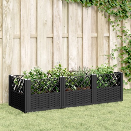 Jardinera con clavijas PP negro 123,5x43,5x43,5 cm en Maceteros y jardineras | Comprar online en Foro24