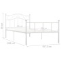 Estructura de cama sin colchón metal blanco 100x200 cm