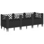 Jardinera con clavijas PP negro 123,5x43,5x43,5 cm en Maceteros y jardineras | Comprar online en Foro24