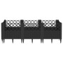 Jardinera con clavijas PP negro 123,5x43,5x43,5 cm en Maceteros y jardineras | Comprar online en Foro24