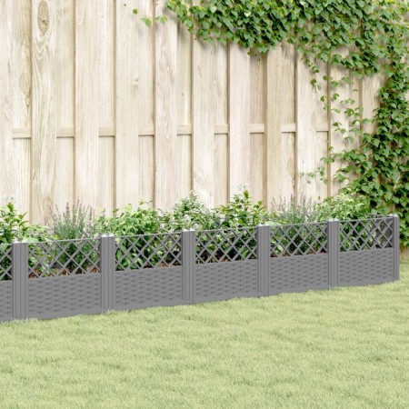 Jardinera con clavijas PP gris claro 363,5x43,5x43,5 cm en Maceteros y jardineras | Comprar online en Foro24