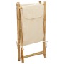 Cesto de la ropa sucia de bambú blanco crema 41,5x36x63,5 cm