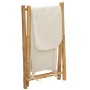 Cesto de la ropa sucia de bambú blanco crema 45x55x63,5 cm