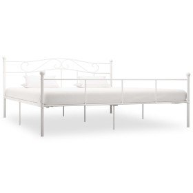 Estructura de cama sin colchón metal blanco 180x200 cm Estructura de cama sin colchón metal blanco 180x200 cm