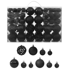 Juego de bolas de Navidad 100 piezas negro