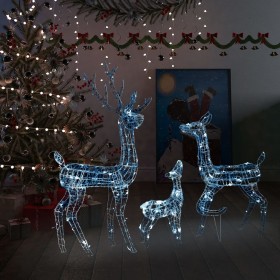 Familia de renos de Navidad acrílico 300 LEDs blanco frío