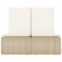 Tumbona doble con cojines ratán sintético beige