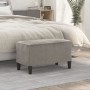 Banco de terciopelo gris claro 70x35x41 cm